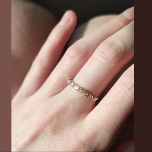 Suzanne Kalan look-alike fireworks stacking ring. 14k, natural G grade diamonds